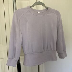 Lululemon Sweatshirt, Softstreme Ribbed Hem Pullover Faint Lavender